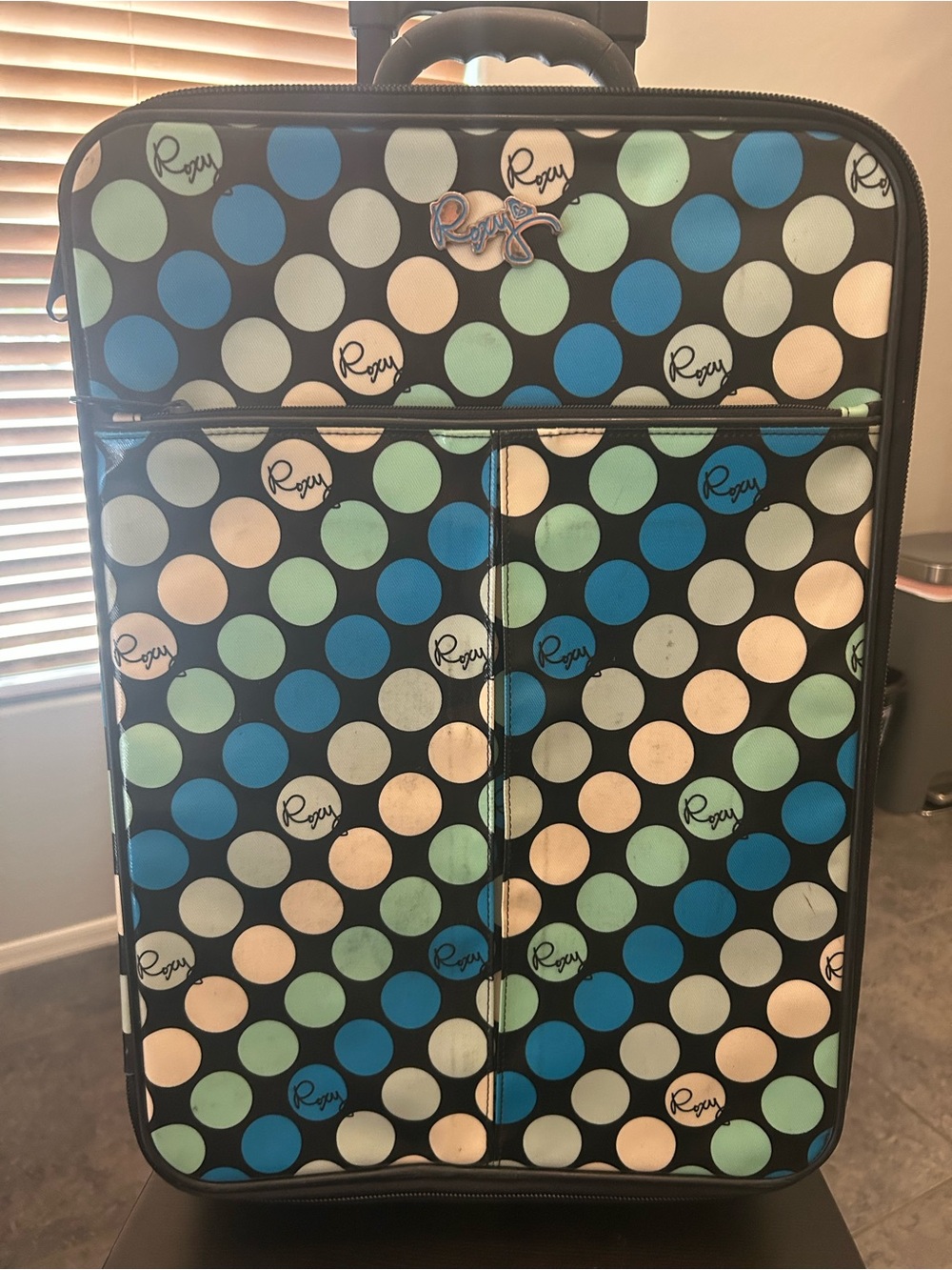 Roxy Polka Dot Upright Luggage - Blue, Mint & Cream